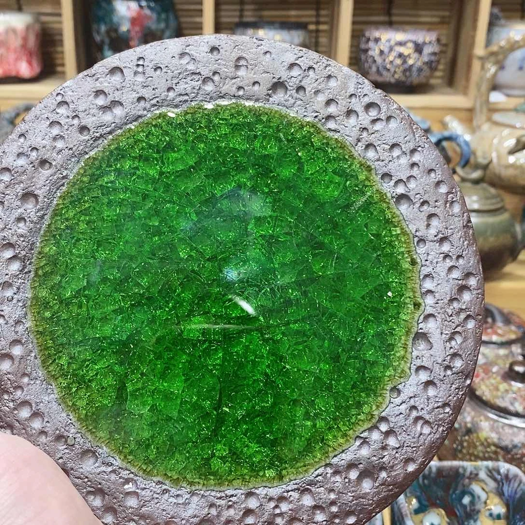 志野柴烧古喜茶器