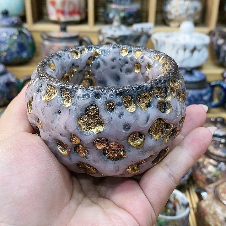 志野柴烧古喜茶器