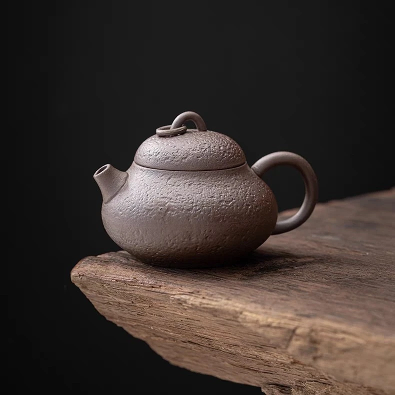 手工粗陶无釉120cc茶壶原矿陶瓷家用泡茶壶功夫茶具复古茶壶陶瓷