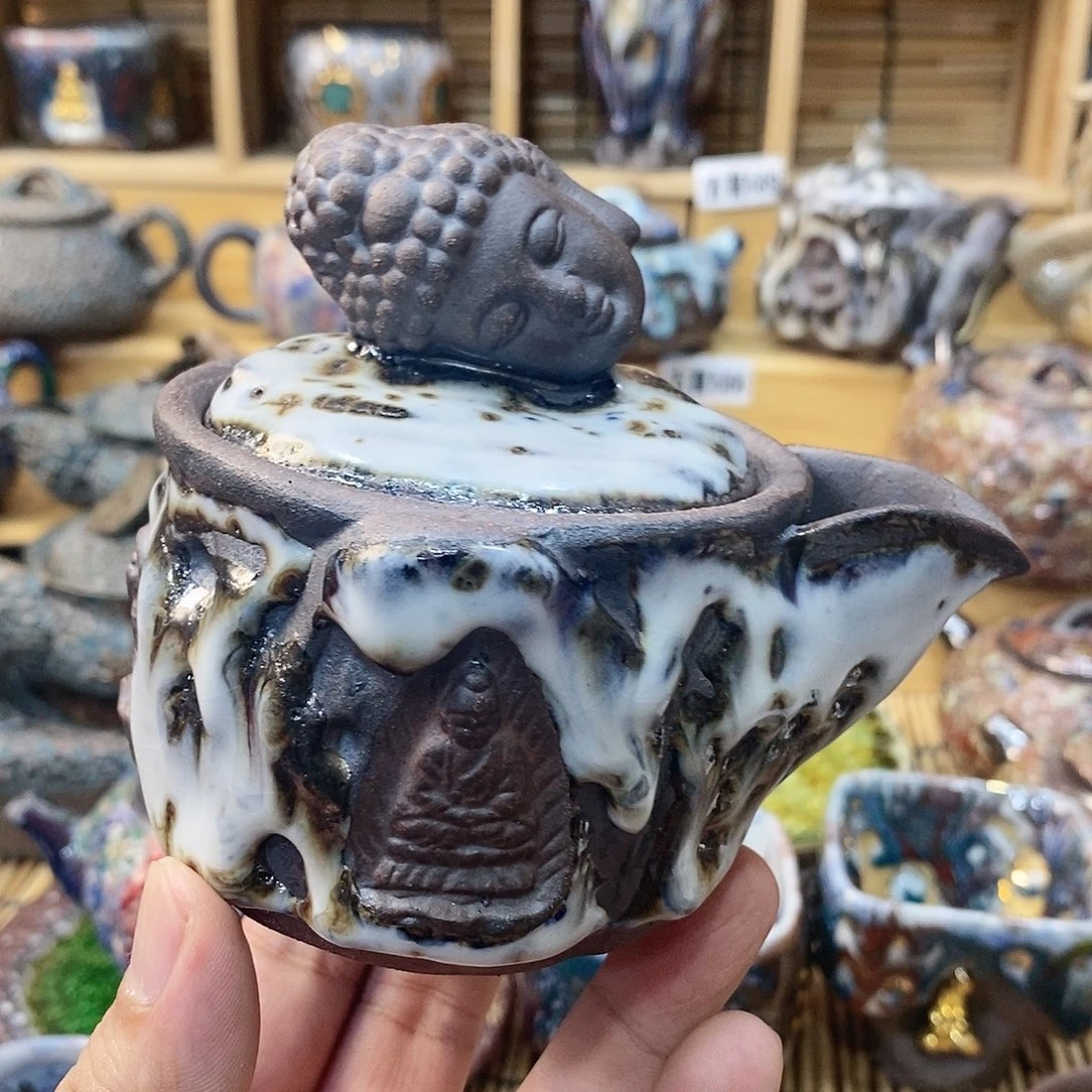 粗陶志野柴烧茶器