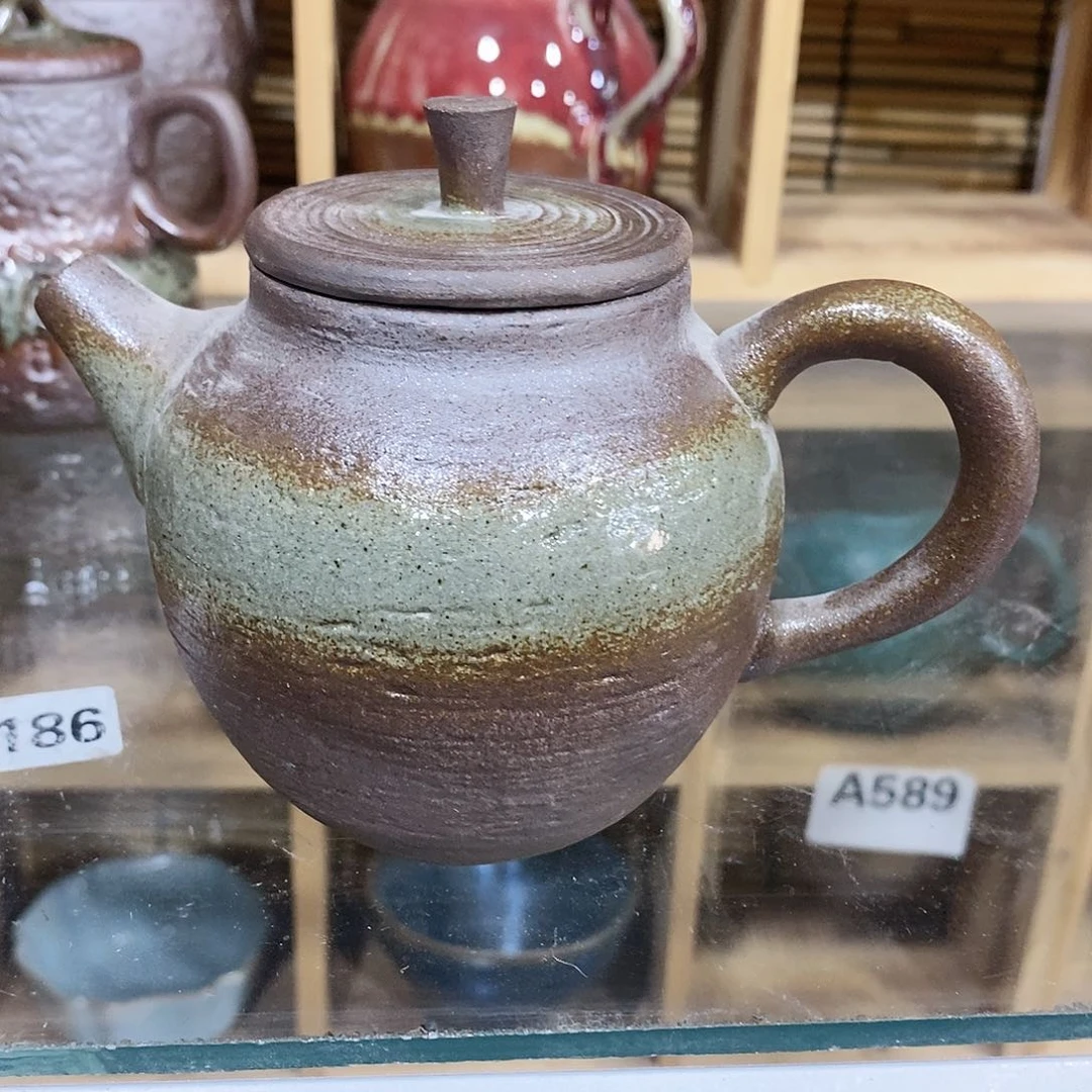 志野柴烧古喜茶器