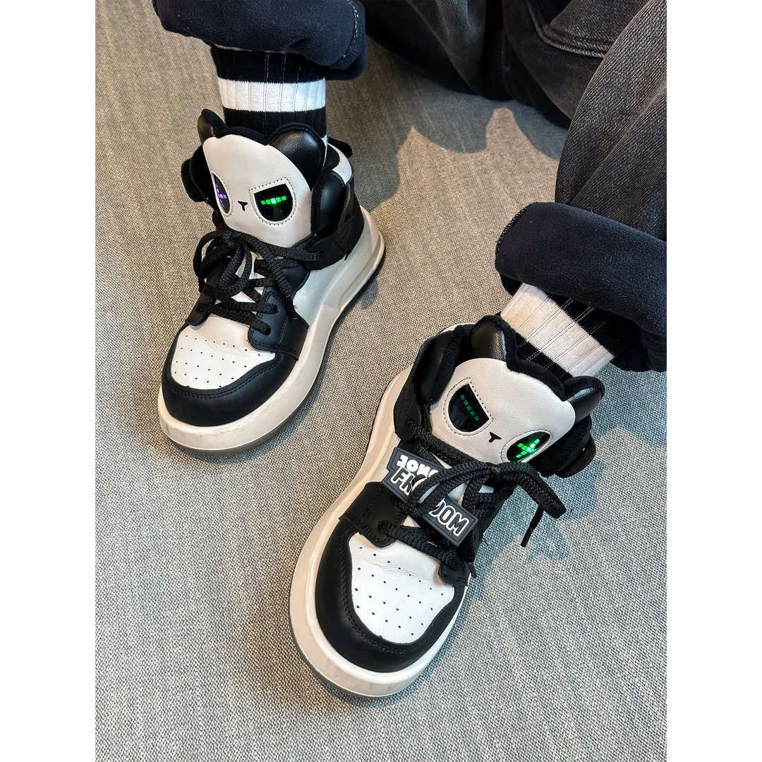 蛋蛋家【熊猫板鞋】秋季新款儿童黑白熊猫板鞋