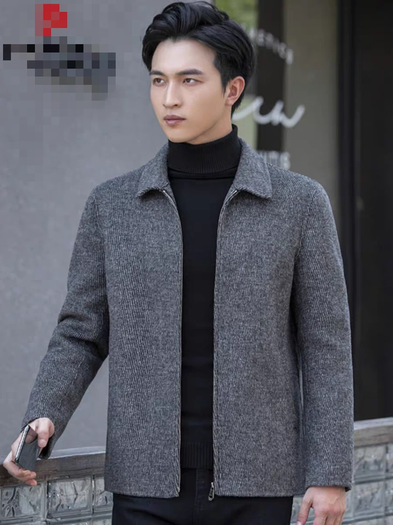 裁剪纸样男士双面呢翻领夹克纸样