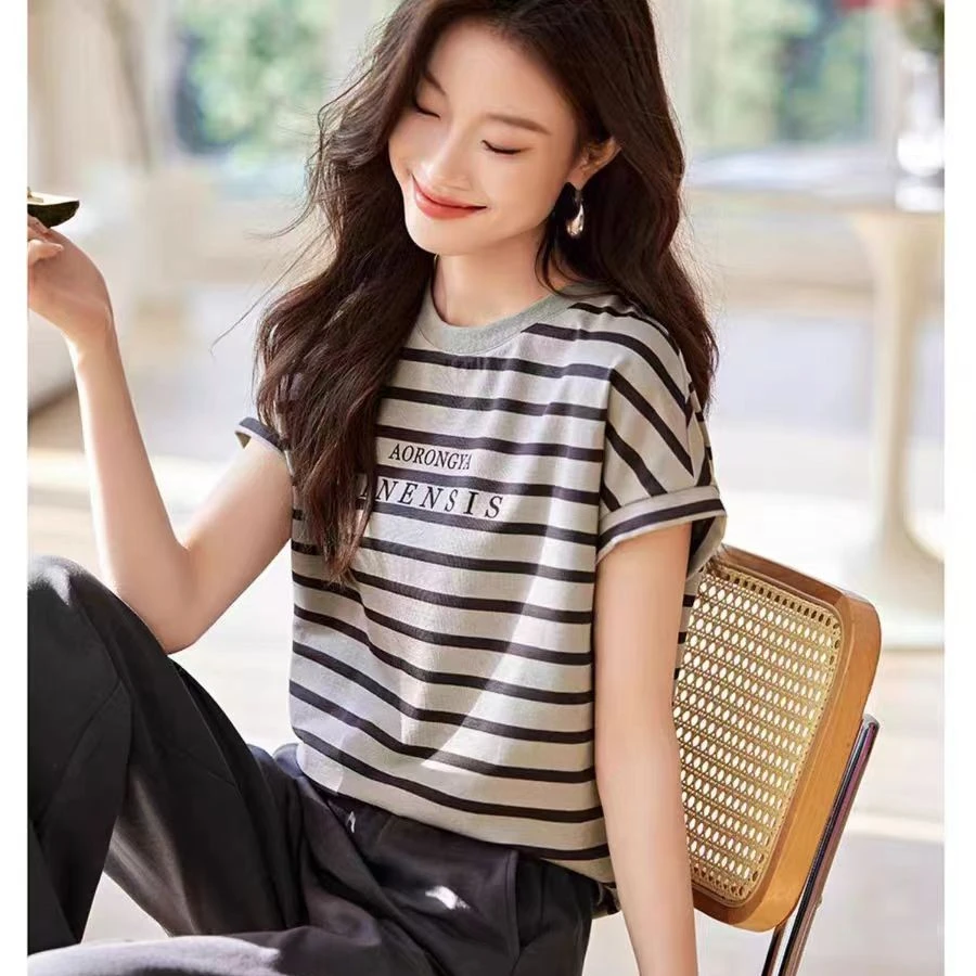 裁剪纸样女连肩袖T恤