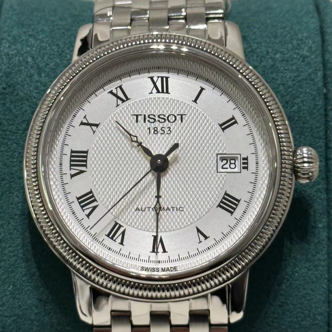 99新 Tissot/天梭 港湾/臻耀/男机械白盘钢带/T045/公价6450/40MM