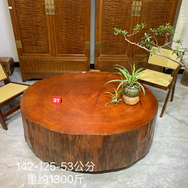 实木圆桌茶桌沙发几一物一拍 自然风风化裂属正常现象介意慎拍