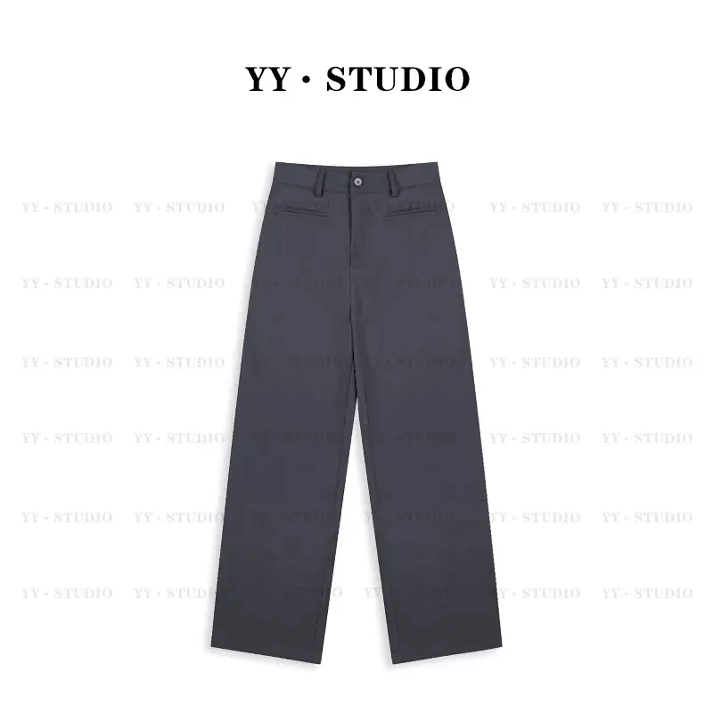 【SITIAN】（带腰带）秋冬款休闲窄版前口袋百搭直筒裤YY-3195