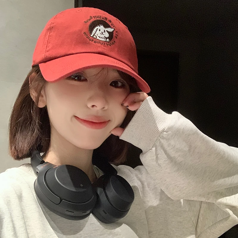 小头围鸭舌帽女2023新款网红兔子韩版潮休闲可爱软顶春秋棒球帽