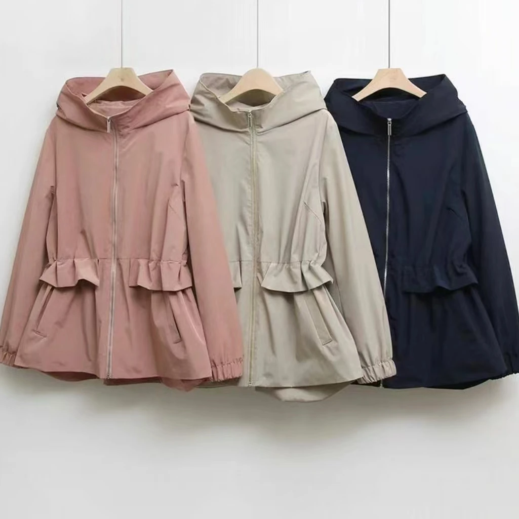 韩国新款休闲春秋时尚百搭收腰短款风衣