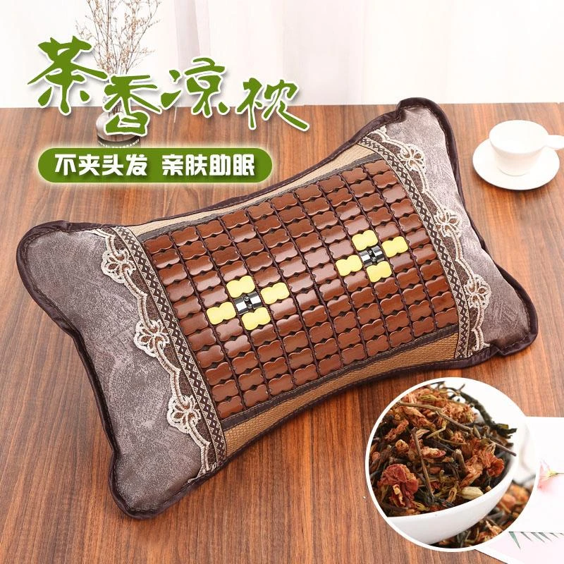夏季双面麻将枕竹凉席枕头竹枕硬枕护颈椎夏天凉枕助睡眠茶叶家用