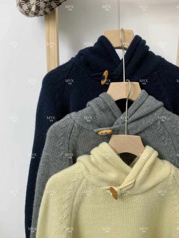 超特别！韩系牛角扣加厚连帽