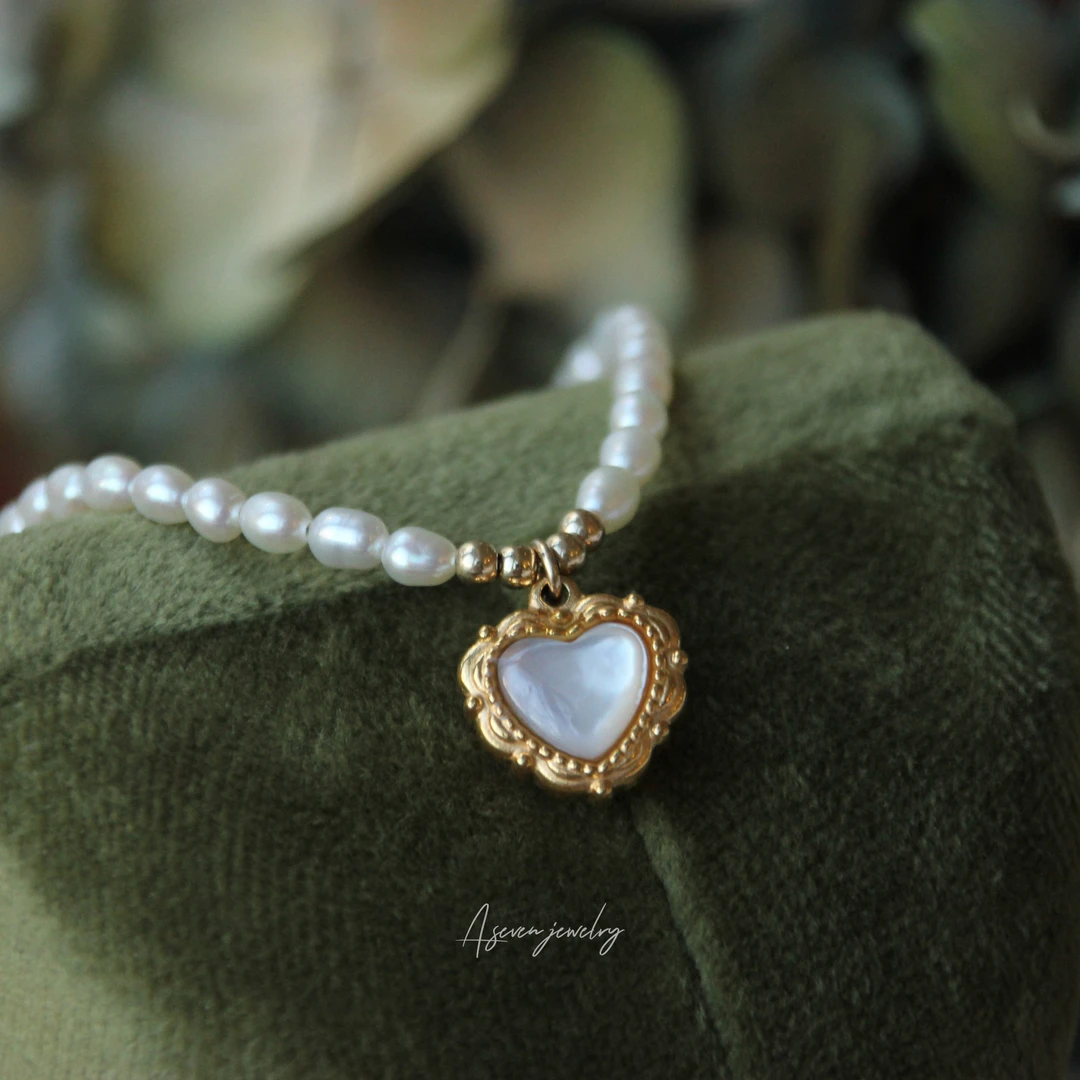 合金项链 A seven 项链 爱心轻奢时尚百搭复古ins精致 秋冬