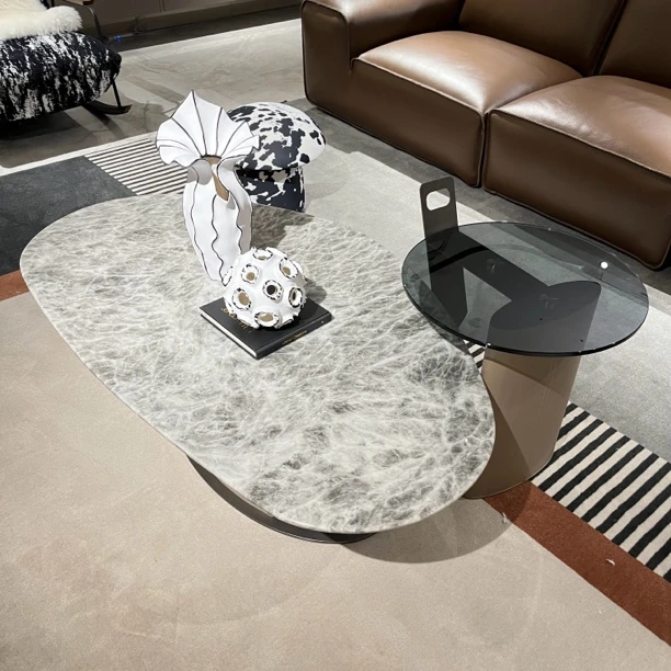 MAX BUY/卖思买意式极简天然大理石天山暮雪茶几轻奢客厅高端茶几