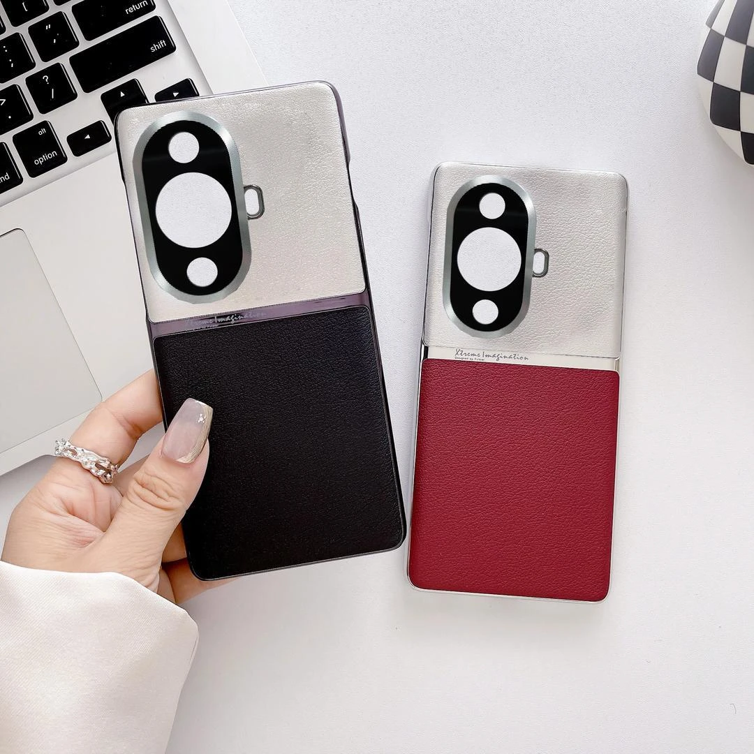 适用华为Nova12活力版手机壳创意双拼质感素皮精孔镜头防摔保护壳