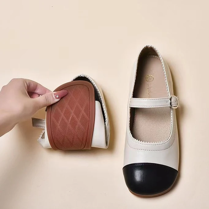 小香风复古玛丽珍鞋女夏平底2023年新款法式皮单鞋