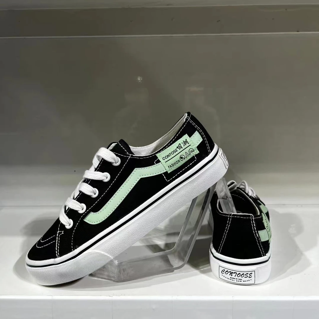 女士帆布鞋休闲布鞋黑色低帮国潮系带夏季春季春夏潮流潮鞋经典