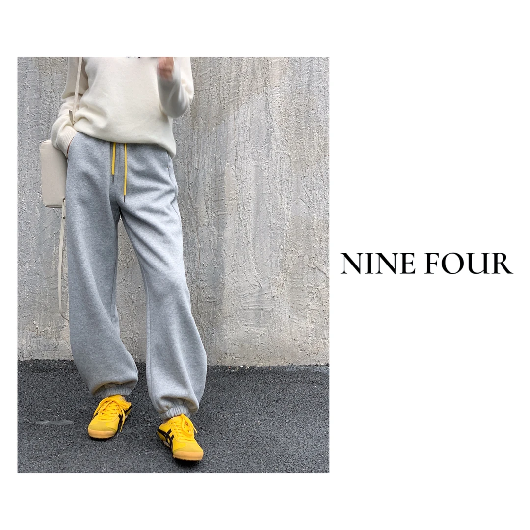 NF【加绒加厚】【撞色】慵懒风休闲风卫裤2024新款87568