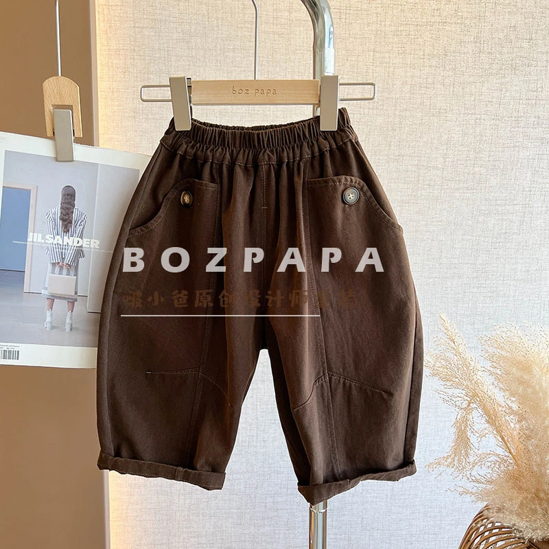 啵啵定制【简约感】童装男女童裤子2025秋新款简约时尚长裤
