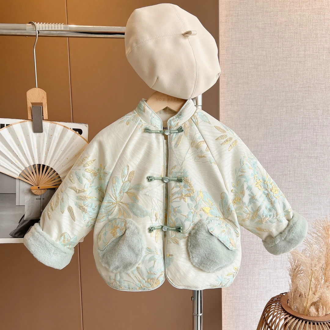 现货【青梅煮酒】男宝宝新款加绒冬款保暖中国风女宝新中式上衣外套