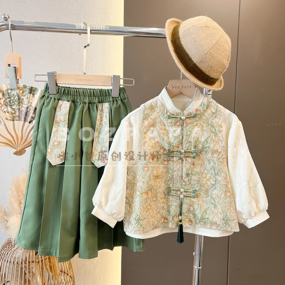 现货【茶话会裤子】中国风儿童汉服女男童春秋新中式裤子