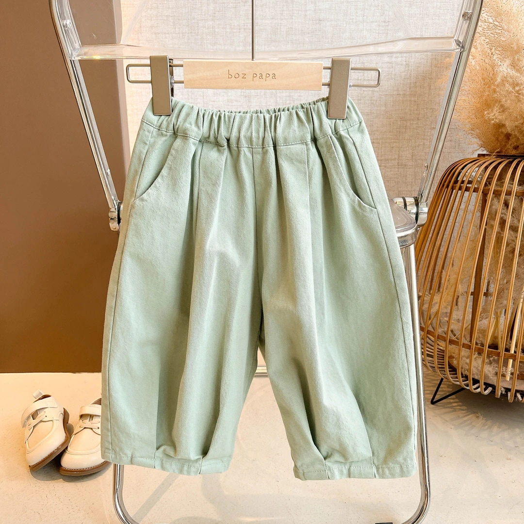 现货【水绿】单件新中式汉服春秋儿童帅气日常唐装男童国学裤子