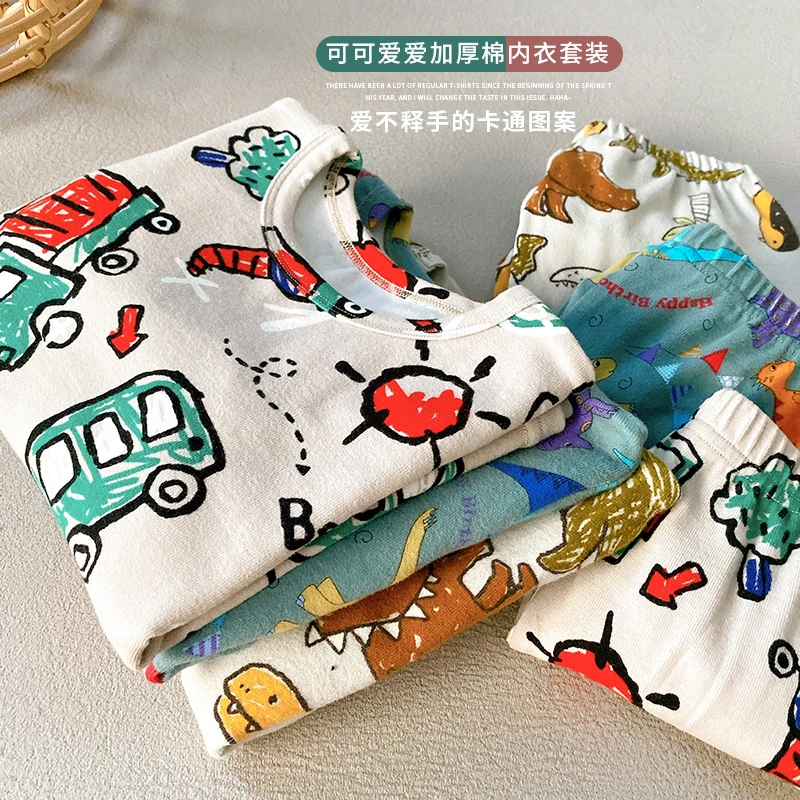 活性印染加厚棉内衣套装