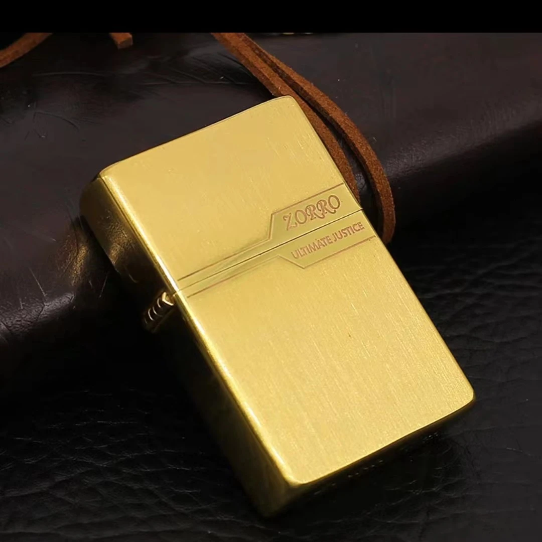 ZORRO手工打火机高档经典金拉丝双面可以刻字刻名字时尚原装便携