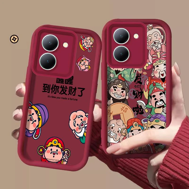 适用VIVOY78手机壳vivoy78手机壳新年发财可爱卡通网红趣味防护