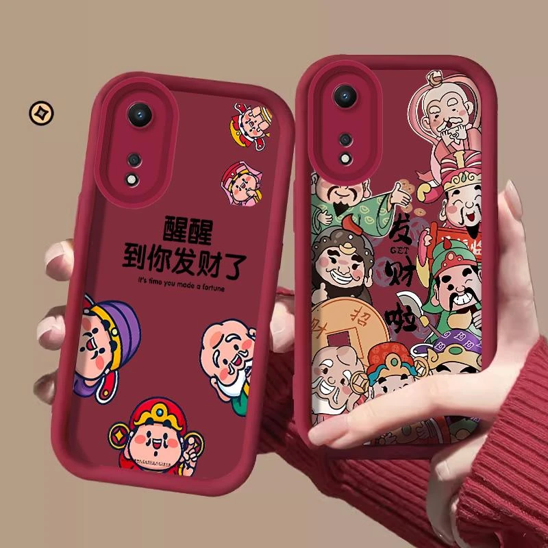 适用OPPOA58手机壳oppoa58手机壳新年发财可爱卡通网红趣味防护