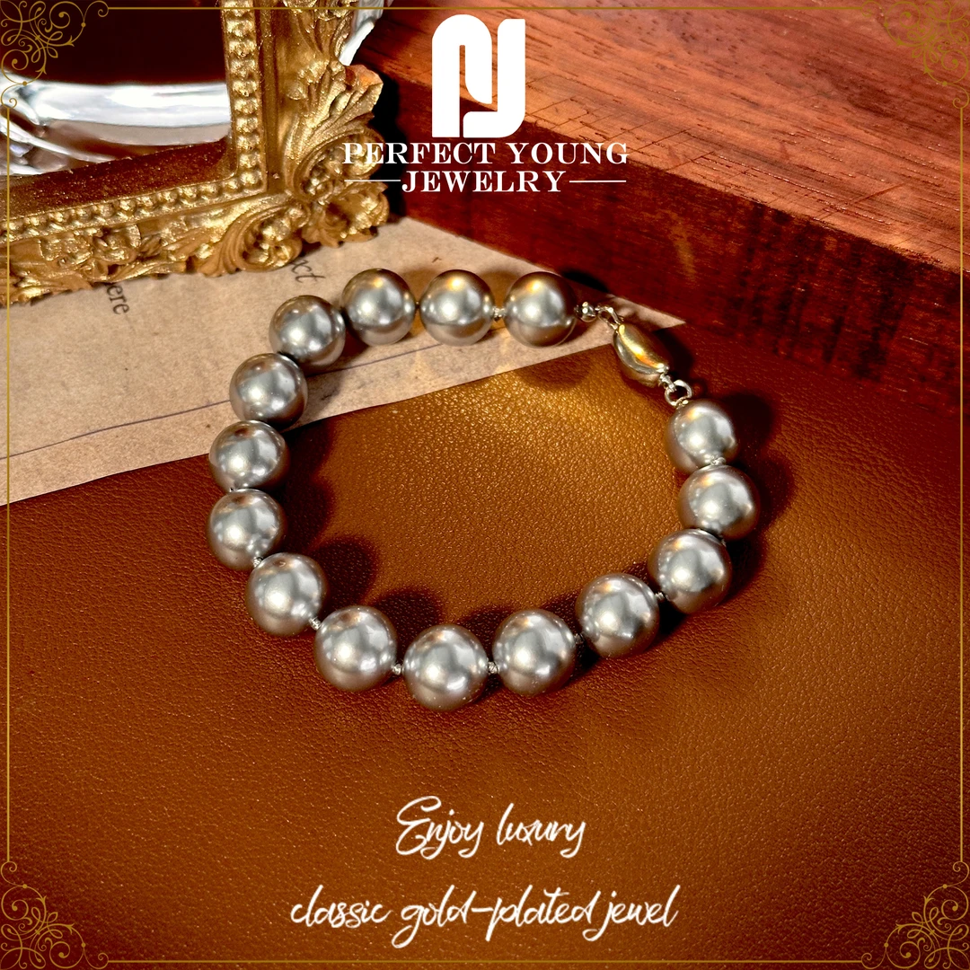 链子925银【银河之星】英☆Perfect&Young10咪灰手链Z-3362