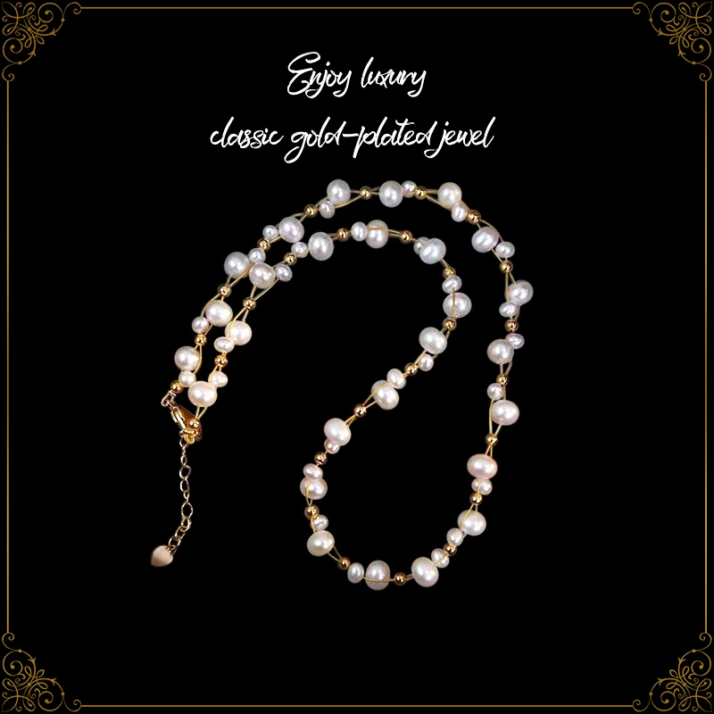 铜合金项链 5420绕丝时尚气质百搭轻奢满天星璀璨星辰项链