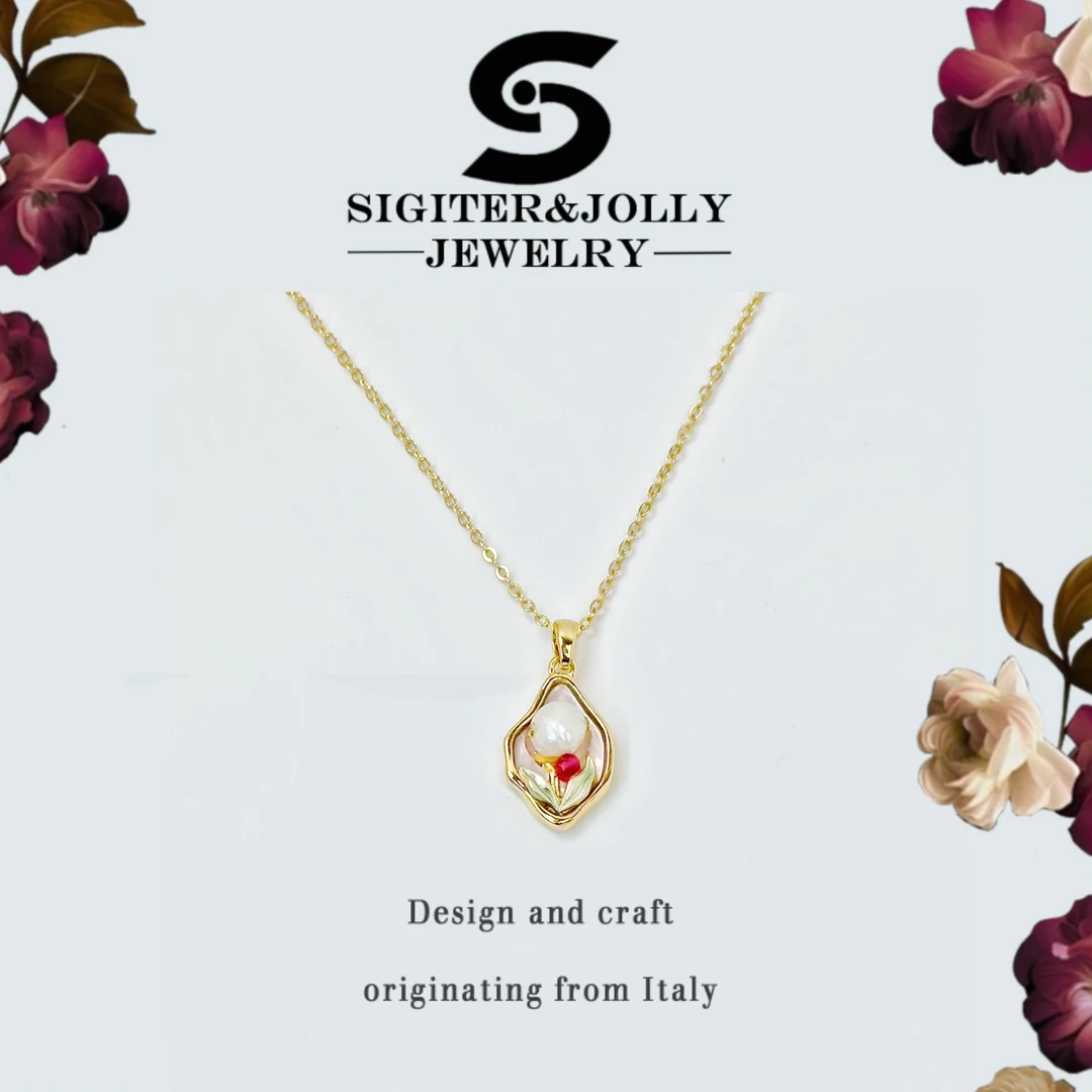 铜合金项链 法式轻奢复古星空繁花精致气质百搭项链（40+5）6104