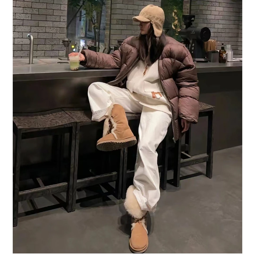 （骑士女神）2023款羊皮毛一体雪地靴冬季加厚时尚百搭加绒保暖冬款