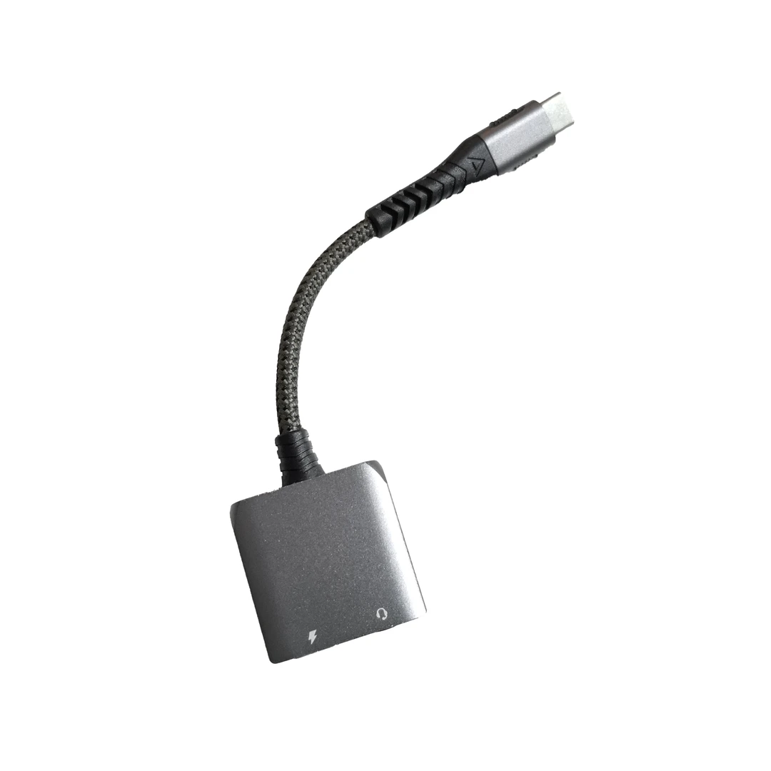 99新  Type-C转3.5mm音频转接头 +Type-C充电口 二合一 方型款
