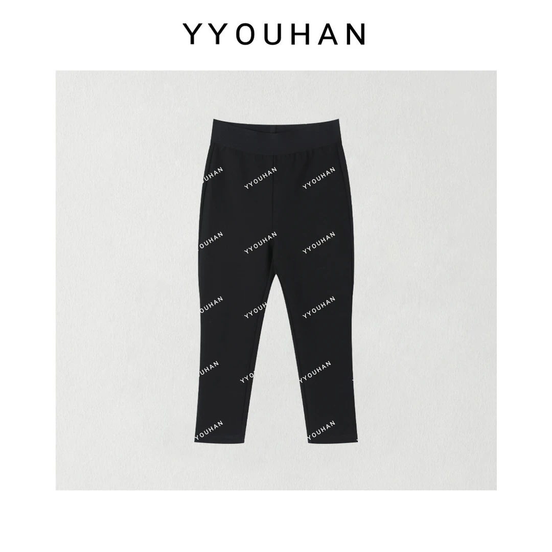 月月不吃鱼 小众设计超模小黑裤加绒塞靴裤休闲裤 2410B4801