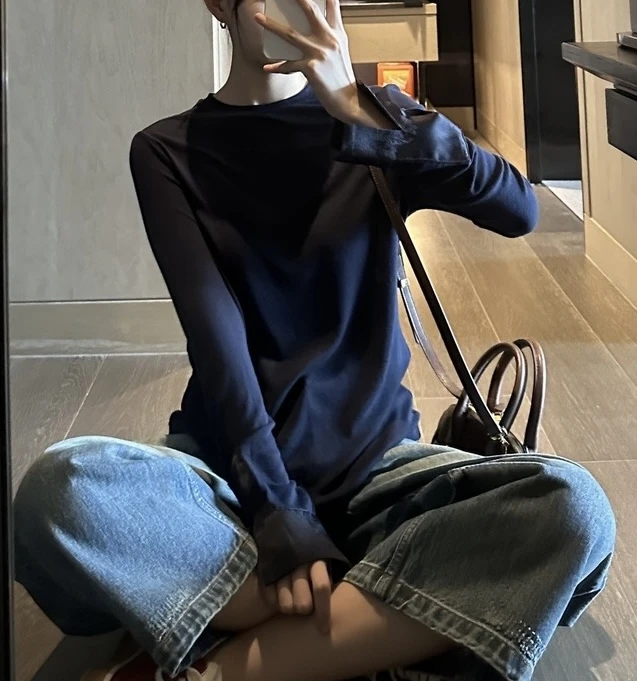 BAISHIQI【边界】NEW新中式百搭撞袖设计百搭打底衫