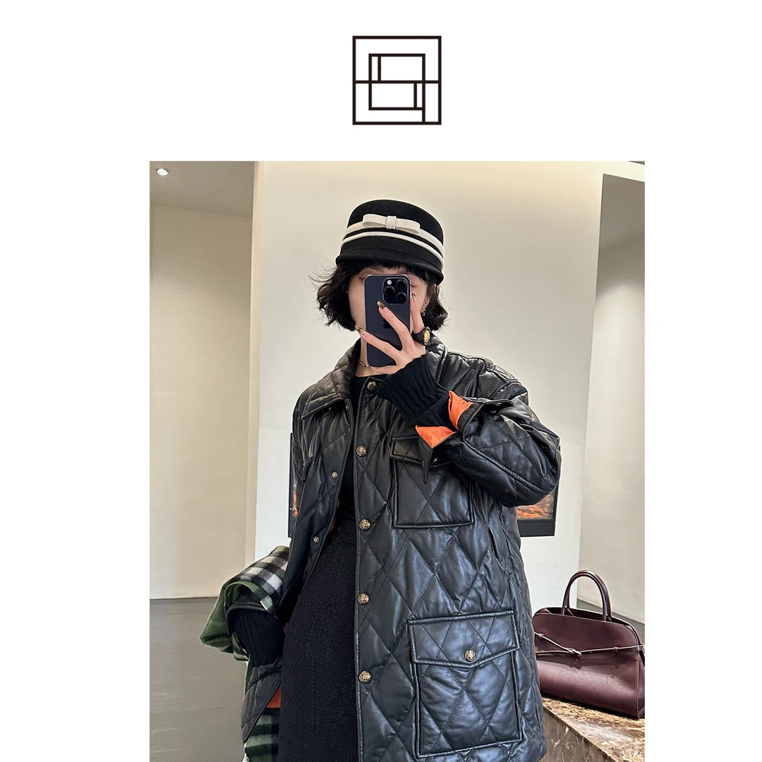 BAISHIQI【皮鹅绒】NEW气衬衫夹克简约轻奢皮鹅羽绒服外套