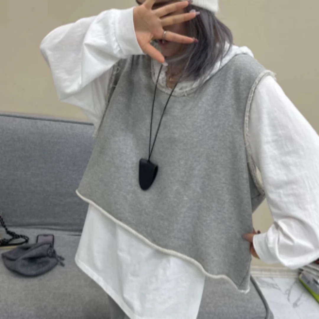 洋气毛圈马甲套头娴熟