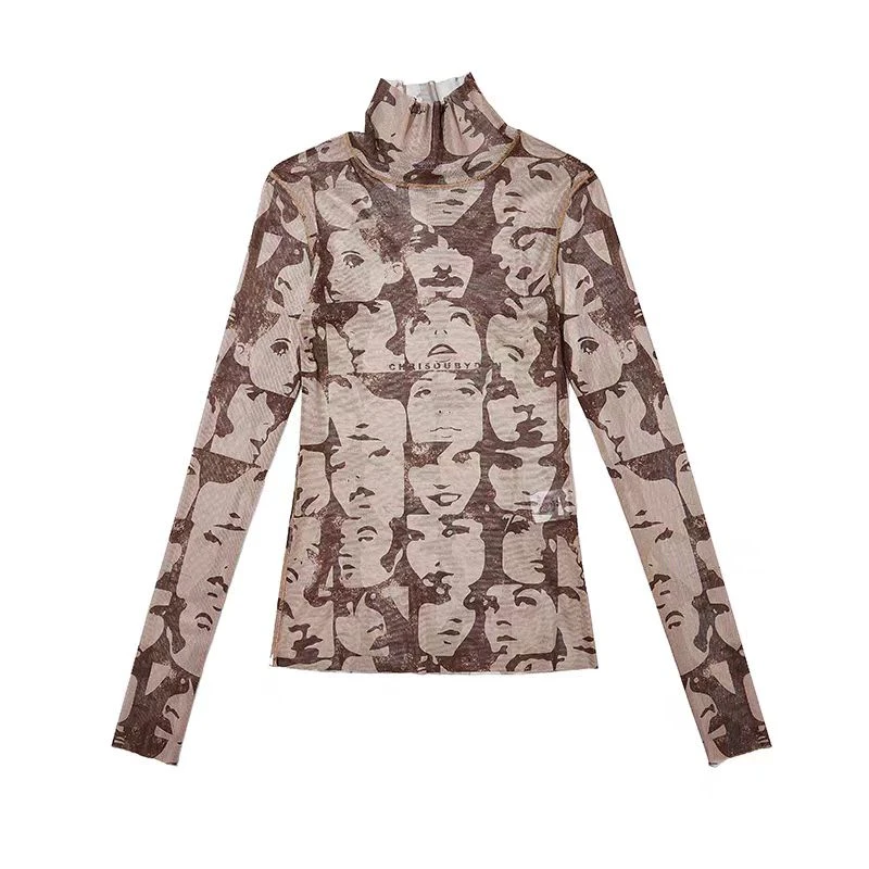 CHRISOU BY DAN 欧阳丹 复古花色头像图案上衣