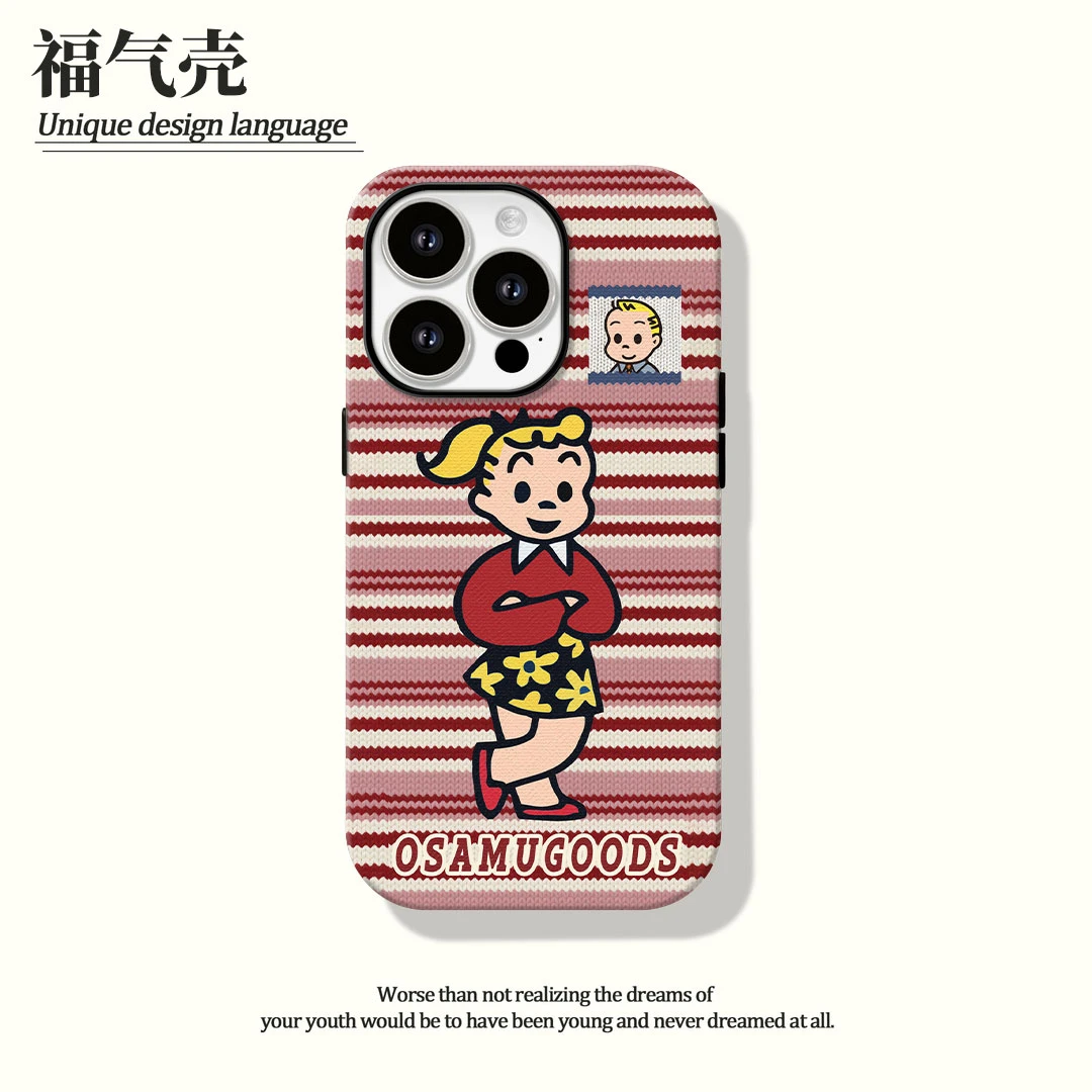 吉尔女孩菲林二合一适用苹果16promax华为vivo小米oppo手机壳秋冬