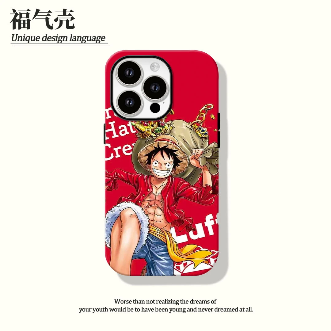 适用苹果16手机壳海贼路飞iphone15可爱软壳14/12/13全包趣味卡通