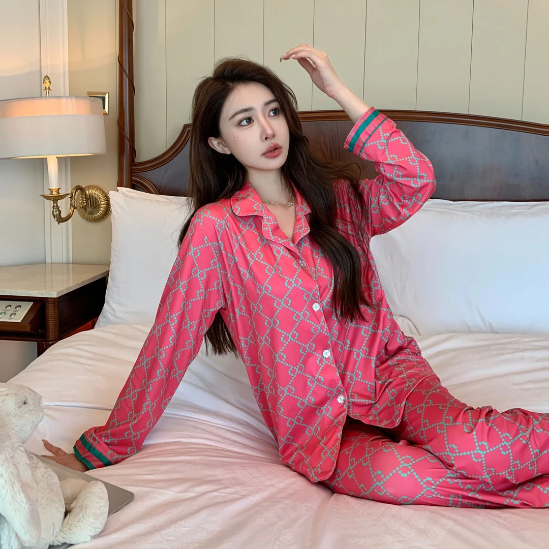 简丹生活【玫红古家】小众舒适可外穿睡衣春秋季家居服套装女