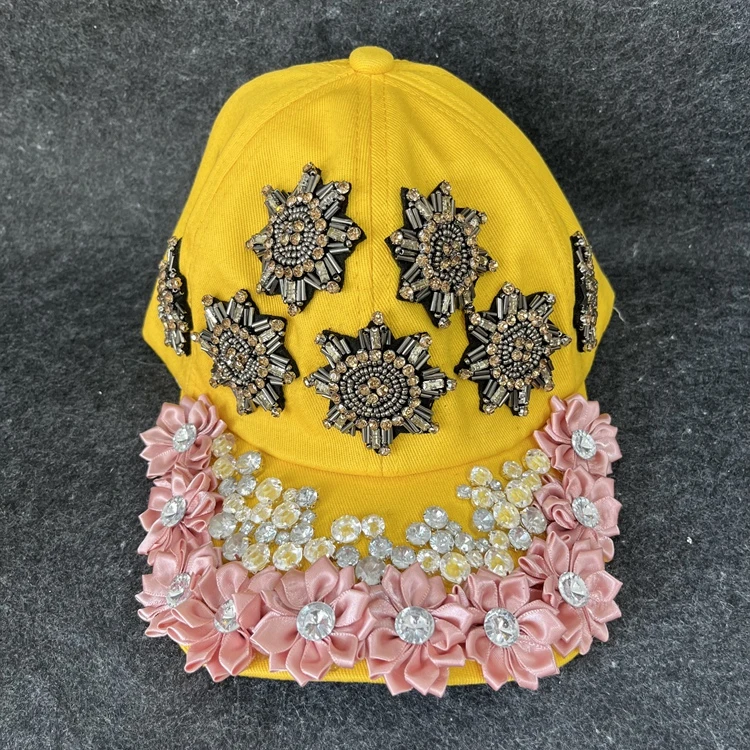 亮片钉珠男女同款泰国香港潮牌原创设计师个性高街前卫卡通棒球帽