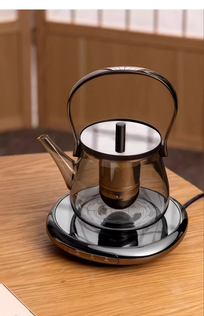 小坐 煮茶壶玻璃家用客厅办公室中式耐高温蒸煮两用煮茶器电陶炉