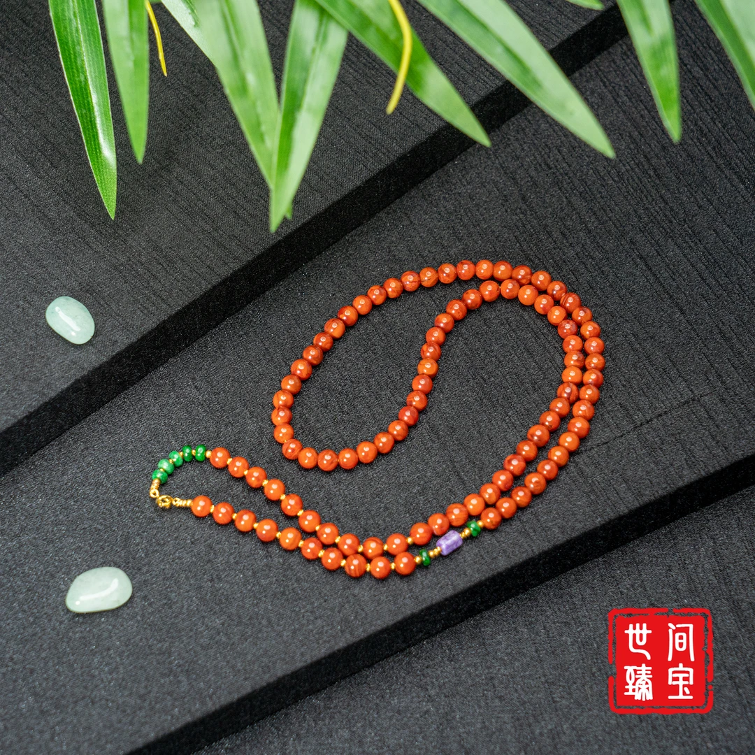 18K金南红DIY项链/5mm+-（多样性发）B184