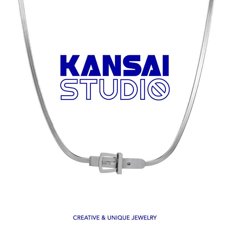 钛钢项链 KANSAI创意皮带扣蛇骨项链钛钢冷淡风设计感小众锁骨链