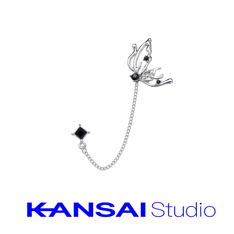 合金耳饰 【刊赛】时尚镂空蝴蝶耳环冷淡风轻奢ins耳针小众耳饰品