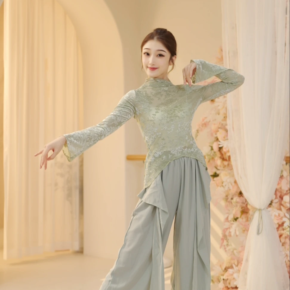 3266 D舞蹈服女现代2023夏季新款中国古典跳舞形体练功成人上衣