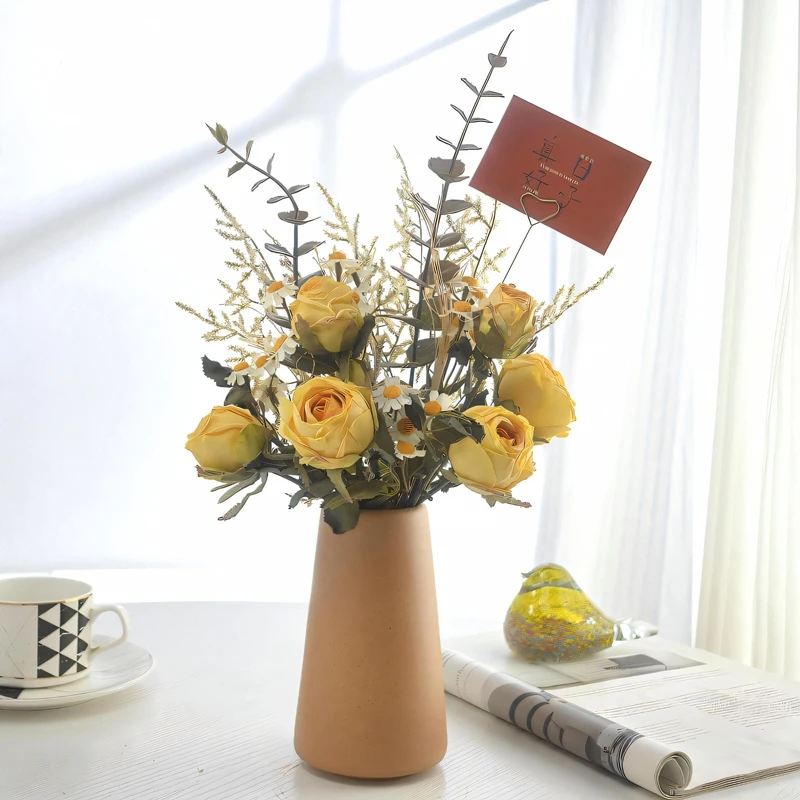 玫瑰高档干花束仿真花高级感逼真家居小物件客厅装饰品摆件高颜值