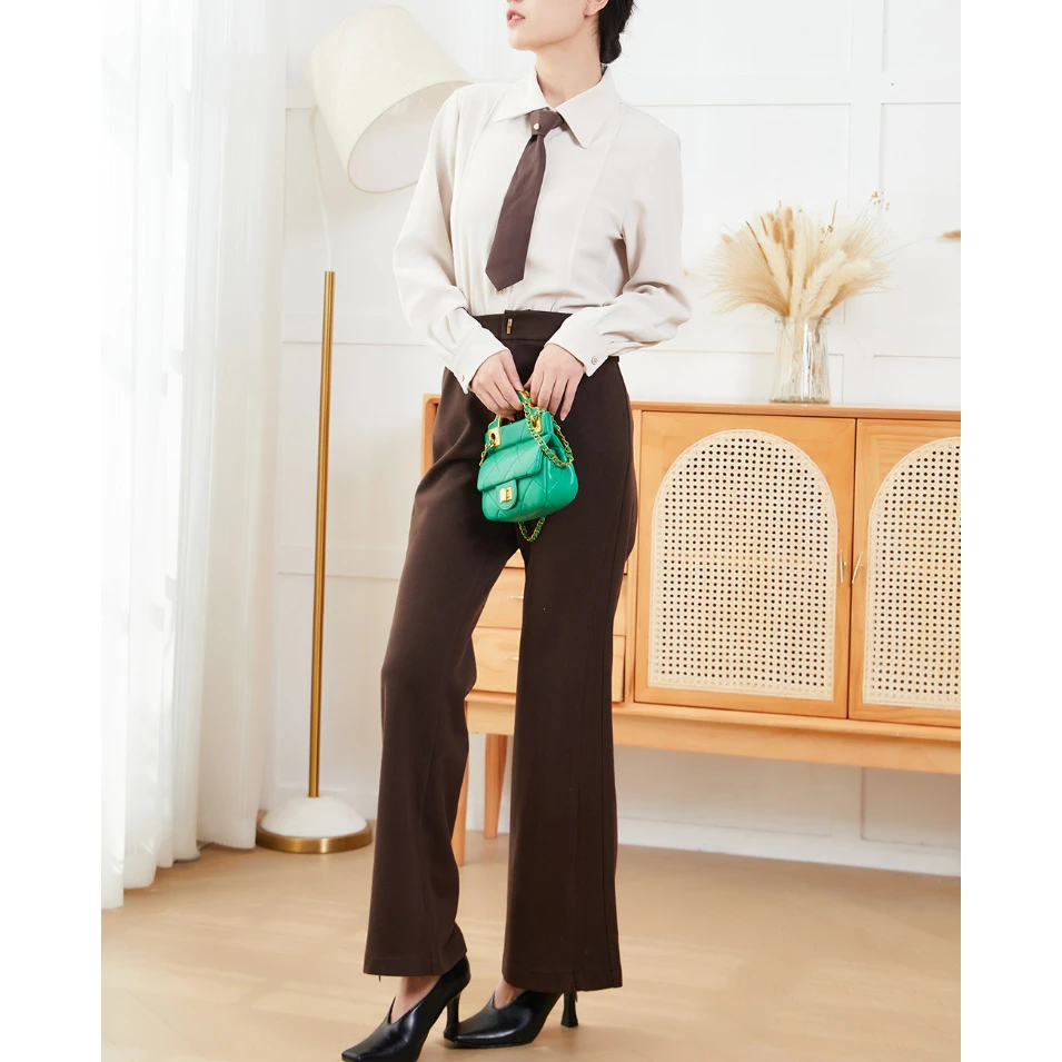 喇叭裤女2025时尚纯色百搭气质休闲裤【625163】
